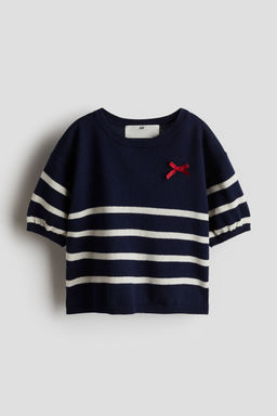 H&M - Girls Blue Short-Sleeved Jumper