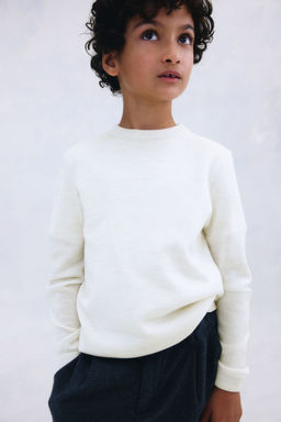H&M - Boys White Wool-Knit Jumper