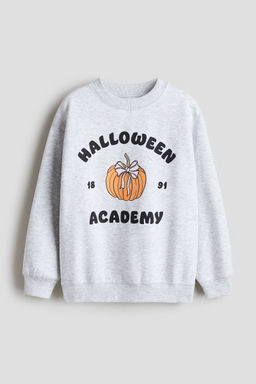 H&M - Girls Grey Motif-Detail Sweatshirt