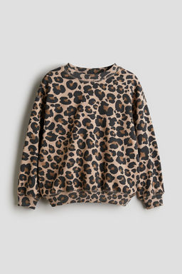 H&M - Girls Beige Motif-Detail Sweatshirt