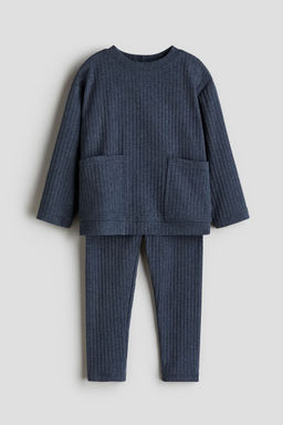 H&M - Boys Blue 2-Piece Ribbed Cotton