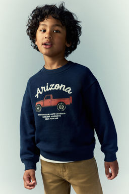 H&M - Boys Blue Printed Sweatshirt