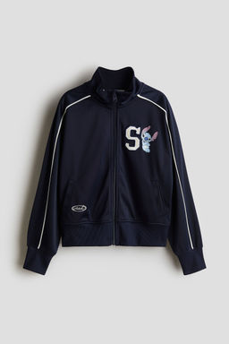 H&M - Girls Blue Motif-Detail Track Jacket