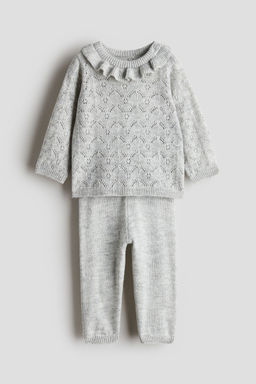 H&M - Girls Grey 2-Piece Knitted
