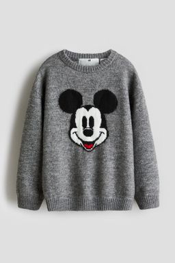 H&M - Boys Grey Jacquard-Knit Jumper
