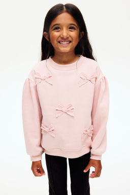 H&M - Girls Pink Applique Brushed-Inside Sweatshirt