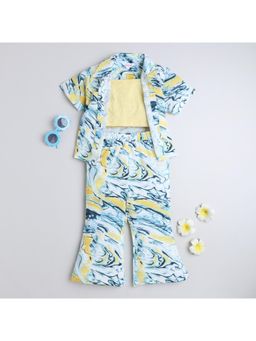 Taffy - Kids Marble Resort Shirt With Pant And Crop Inner (Set of 3)