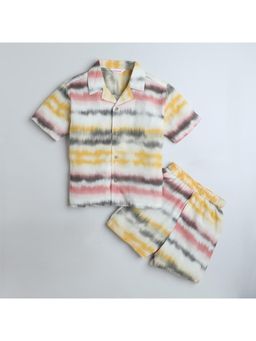 Taffy - Kids Tie And Dye Half Sleeves Shirt And Short - Multi (Set of 2)