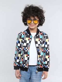 Taffy - Kids Geometric Full Jacket With Attached Tee-Multi