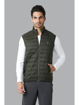 Van Heusen - Athleisure Men Extra Warm & High Neck Woven Jacket - Military Green