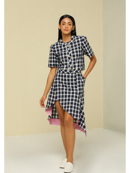 Zaitra - BLUE & WHITE CHECK SKIRT