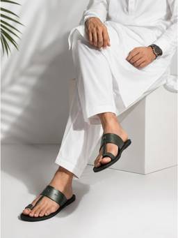 ZELION - Men Green Synthetic Sandals