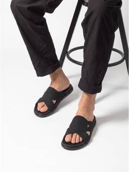 ZELION - Men Black Synthetic Sandals