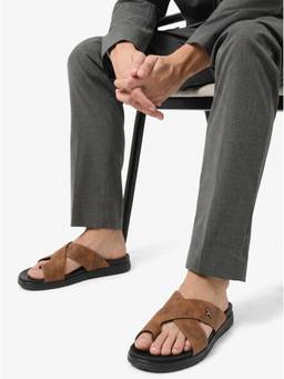 ZELION - Men Tan Synthetic Sandals