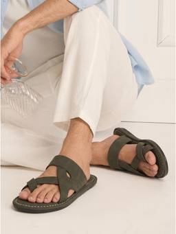 ZELION - Men Green Synthetic Sandals