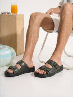 ZELION - Men Green Synthetic Sandals