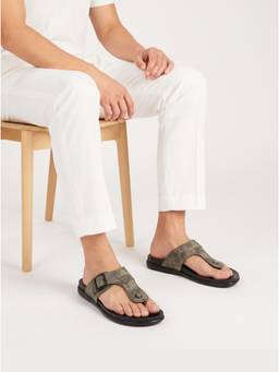 ZELION - Men Grey Synthetic Sandals