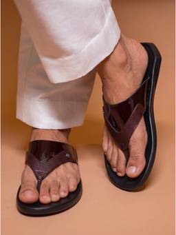 ZELION - Men Brown Synthetic Sandals