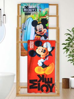 Athom Living - Disney Mickey Mouse Kids Bath Towel 350 Gsm (Pack Of 2) (M)