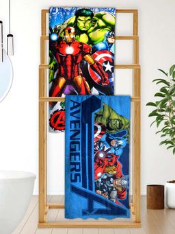 Athom Living - Marvels Avengers Themed Kids Bath Towel 350 Gsm (Pack Of 2) (M)
