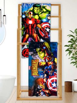 Athom Living - Marvels Avengers Themed Kids Bath Towel 350 Gsm (Pack Of 2) (M)