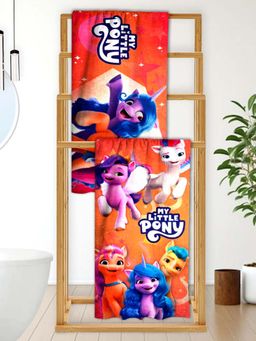 Athom Living - My Little Pony Themed Kids Bath Towel 350 Gsm (Pack Of 2) (M)