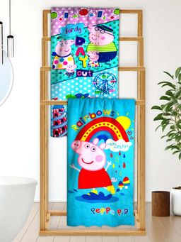 Athom Living - Peppa Pig Themed Kids Bath Towel 350 Gsm (Pack Of 2) (M)