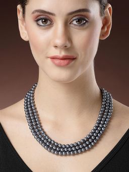Karatcart - Mantellic Blue Pearl Beaded Necklace for Women
