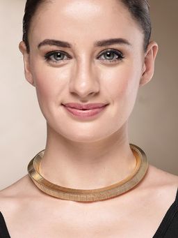 Karatcart - Gold Plated Omega Chain Necklace for Women