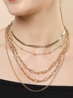 Karatcart - Gold-Plated Multilayer Chain Necklace for Women