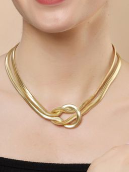 Karatcart - Gold-Plated Multilayer Snake Chain Necklace for Women