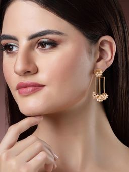 Karatcart - Gold Plated Pearl Drop Earrings for Women