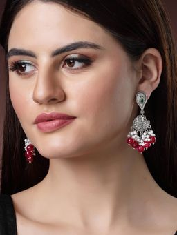 Karatcart - Gold and Silver Plated Cow Shape Drop Earrings for Women