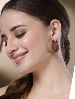 Karatcart - Matte Finish Brown Graduating Hoop Earrings