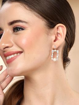 Karatcart - Gold-Plated Contemporary Gold Drop Earrings for Women