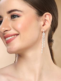 Karatcart - Gold-Plated Contemporary Gold Drop Earrings for Women