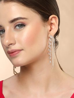 Karatcart - Gold-Plated Contemporary Gold Drop Earrings for Women