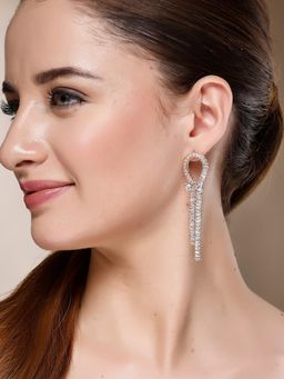 Karatcart - Gold-Plated Contemporary Gold Drop Earrings for Women