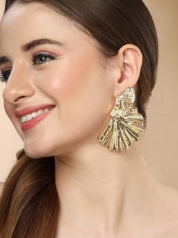 Karatcart - Gold-Plated Contemporary Drop Earrings for Women