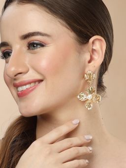 Karatcart - Gold-Plated Contemporary Gold Drop Earrings for Women