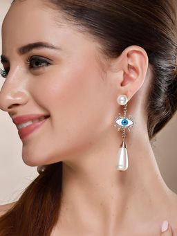 Karatcart - Gold-Plated Contemporary Multi Color Drop Earrings for Women