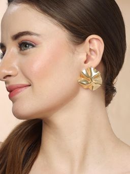 Karatcart - Gold-Plated Contemporary Gold Drops Earrings for Women