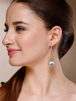 Karatcart - Gold-Plated Contemporary Drop Earrings for Women