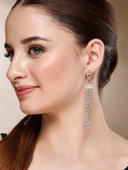 Karatcart - Gold-Plated Contemporary Gold Drop Earrings for Women