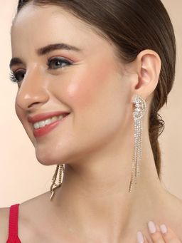 Karatcart - Gold-Plated Contemporary Drop Earrings for Women