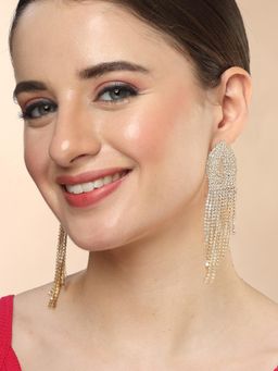 Karatcart - Gold-Plated Contemporary Drop Earrings for Women