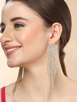 Karatcart - Gold-Plated Contemporary Drop Earrings for Women