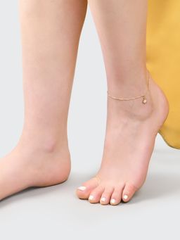 Accessorize London - Womens Gold Twisted Chain Sparkle Star Anklet