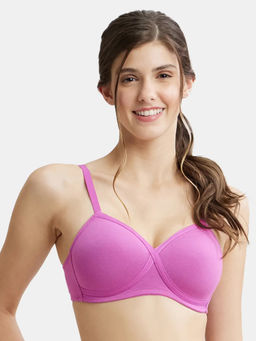 Jockey - FE40 Wirefree Padded Super Combed Cotton Elastane T-Shirt Bra - Lavender Scent