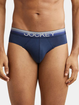Jockey - US07 Men Super Combed Cotton Elastane Stretch Solid Brief - Navy